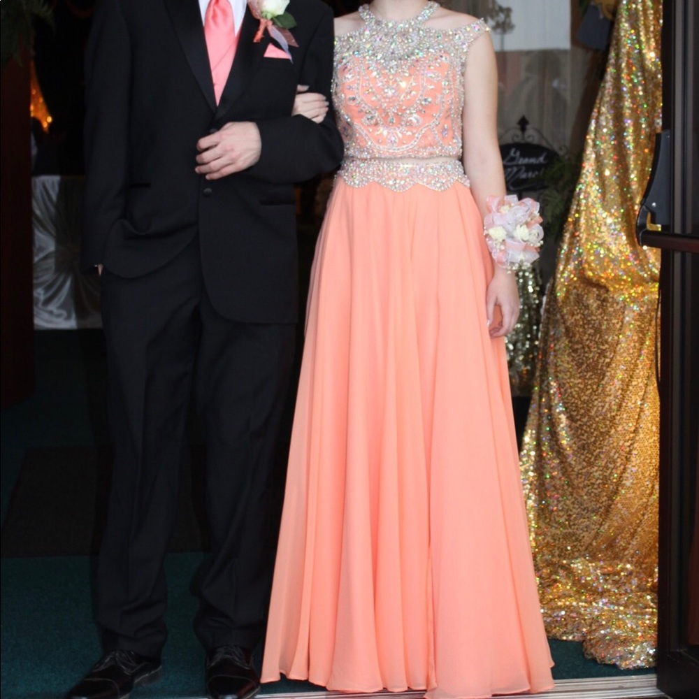 Orange Tiffany prom dress